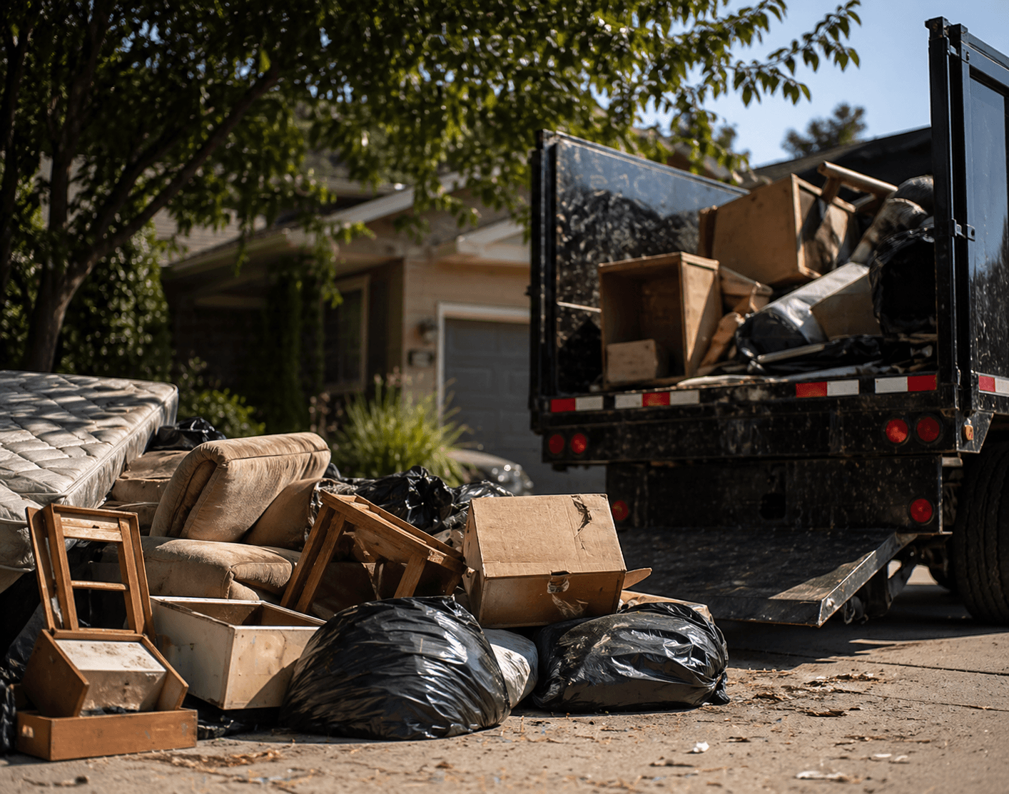 Junk removal and household items ready for haul-away